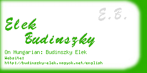 elek budinszky business card